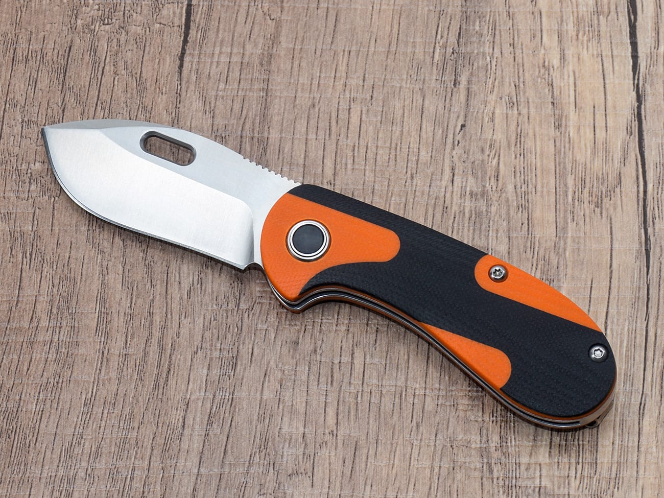 Faca de caça personalizada em aço 8Cr13MoV com cabo de madeira pakka 4 Faca EDC com cabo G10 de 2,24 polegadas